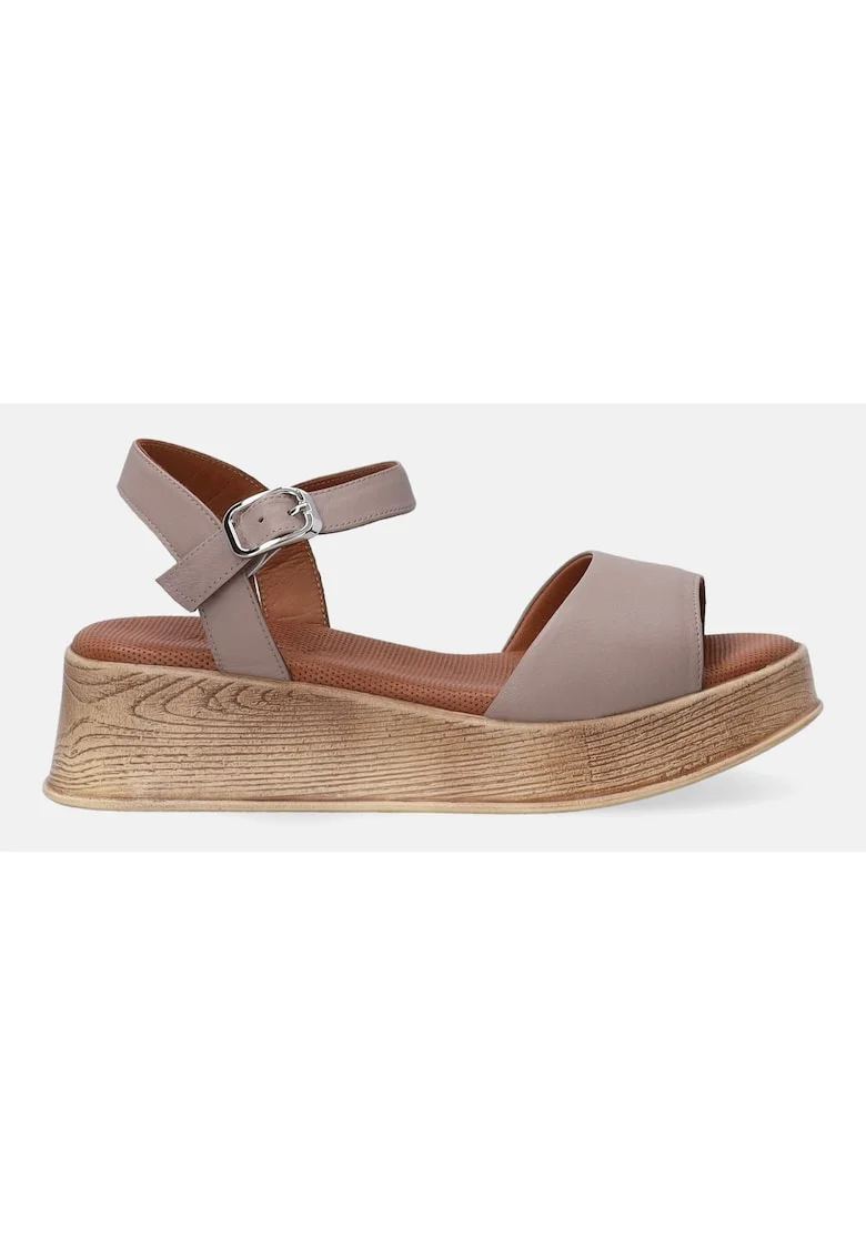 Sandale cu platforma din piele