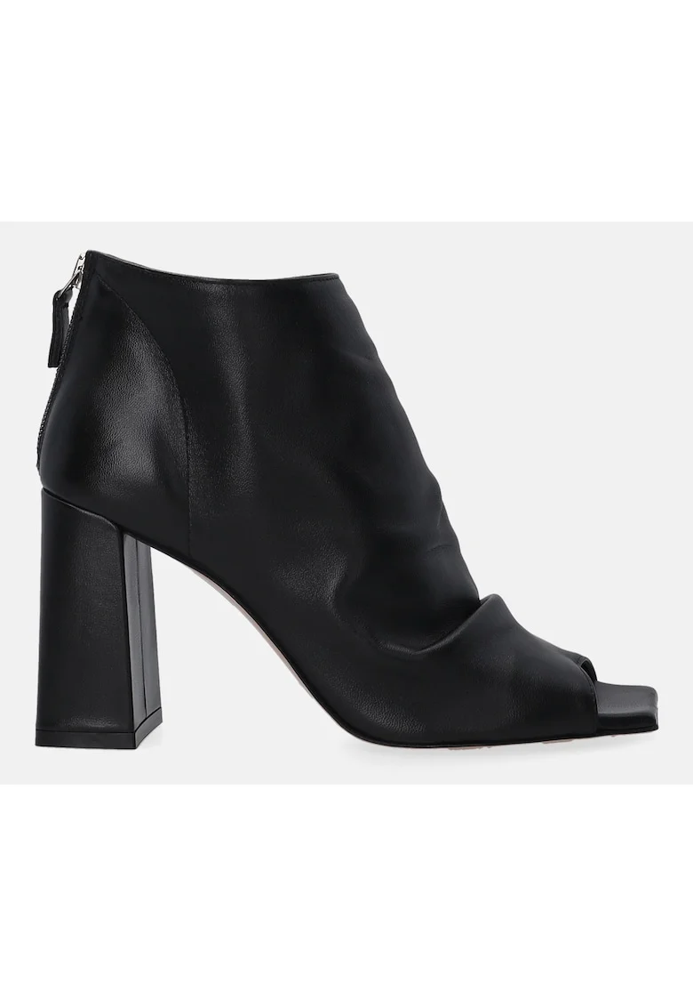 Botine din piele cu toc