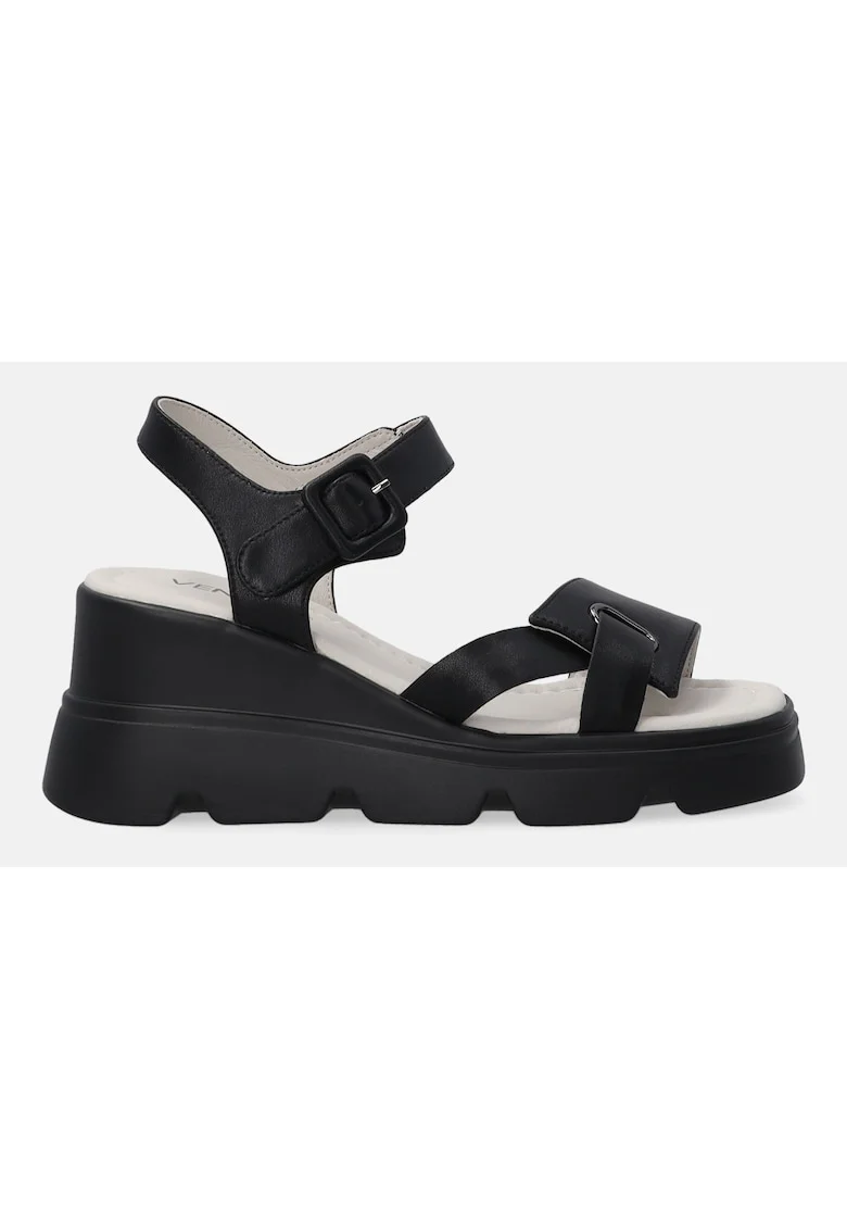 Sandale de piele cu platforma