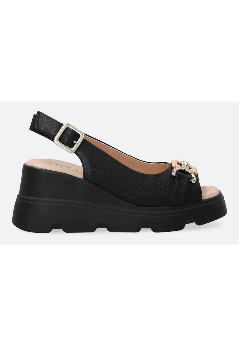 Sandale din piele cu detaliu metallic