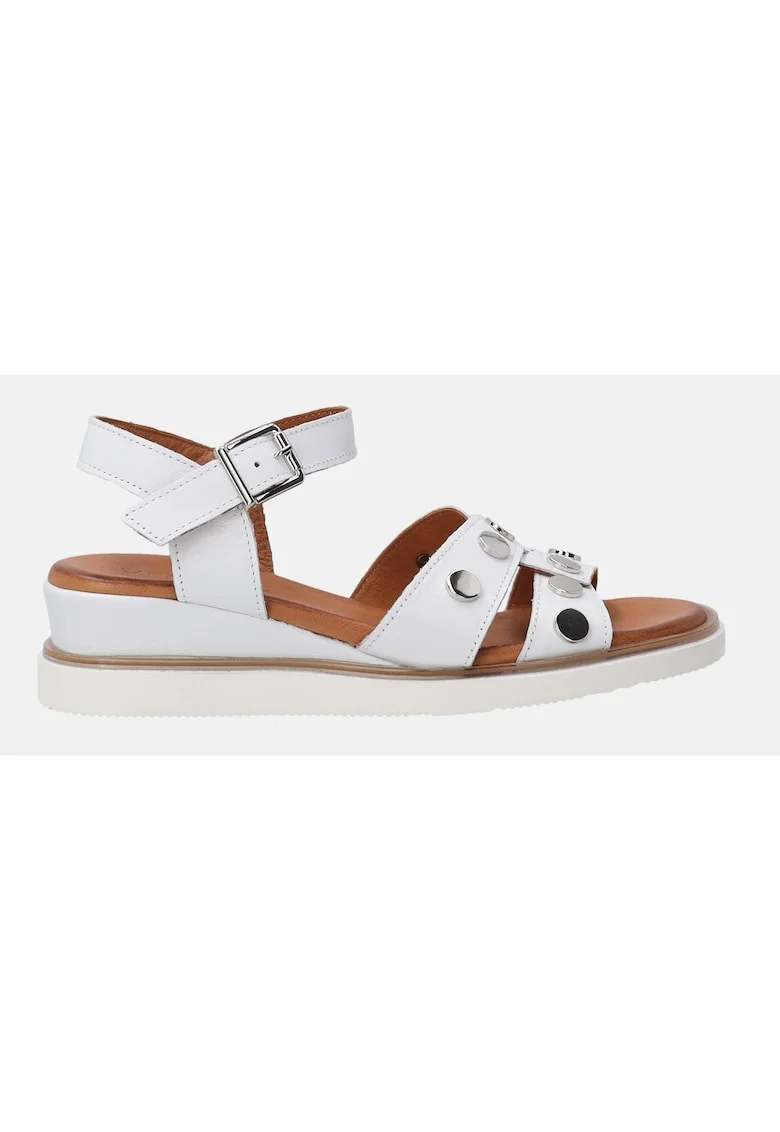 Sandale uni wedge din piele