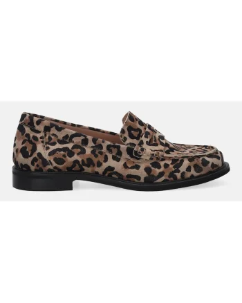 Mocasini din piele intoarsa cu animal print