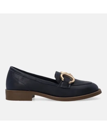 Pantofi loafer din piele cu accesoriu metalic
