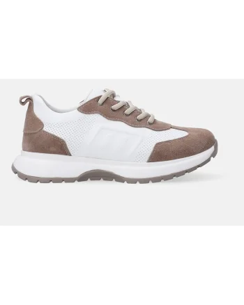 PANTOFI SPORT DIN PIELE CU INSERTII DIN PIELE INTORSA