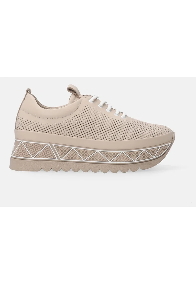 Pantofi din piele cu talpa wedge