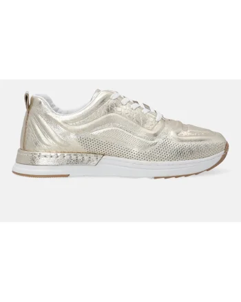 Pantofi sport din piele cu aspect metalizat