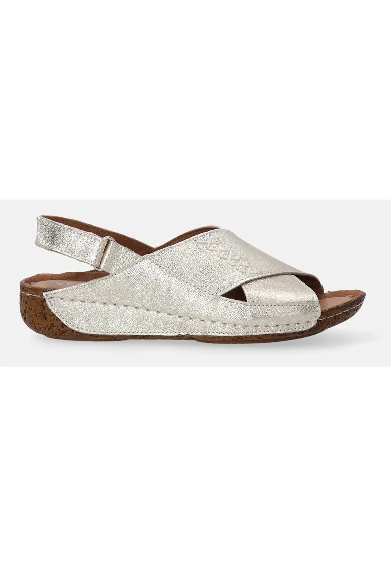Sandale din piele cu talpa wedge