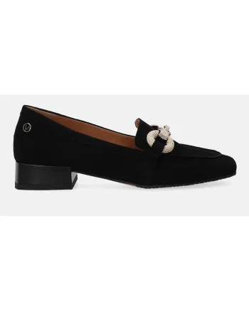 Pantofi loafer din piele intoarsa cu toc masiv