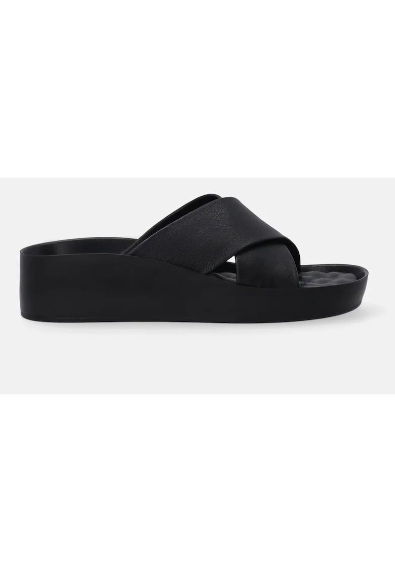 Papuci cu talpa wedge si barete incrucisate