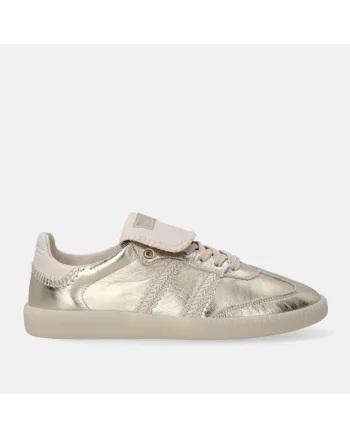 Pantofi sport de piele cu aspect metalizat si elemente decorative