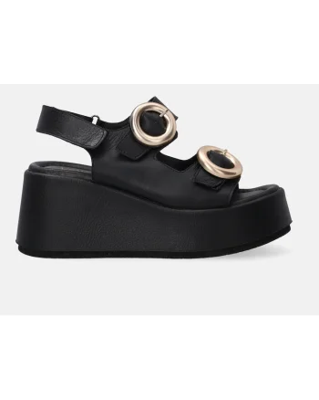 Sandale wedge din piele