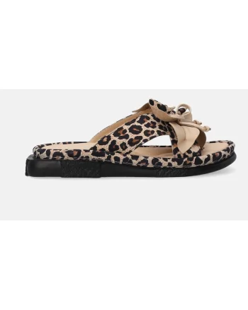 Papuci din piele nabuc cu animal print