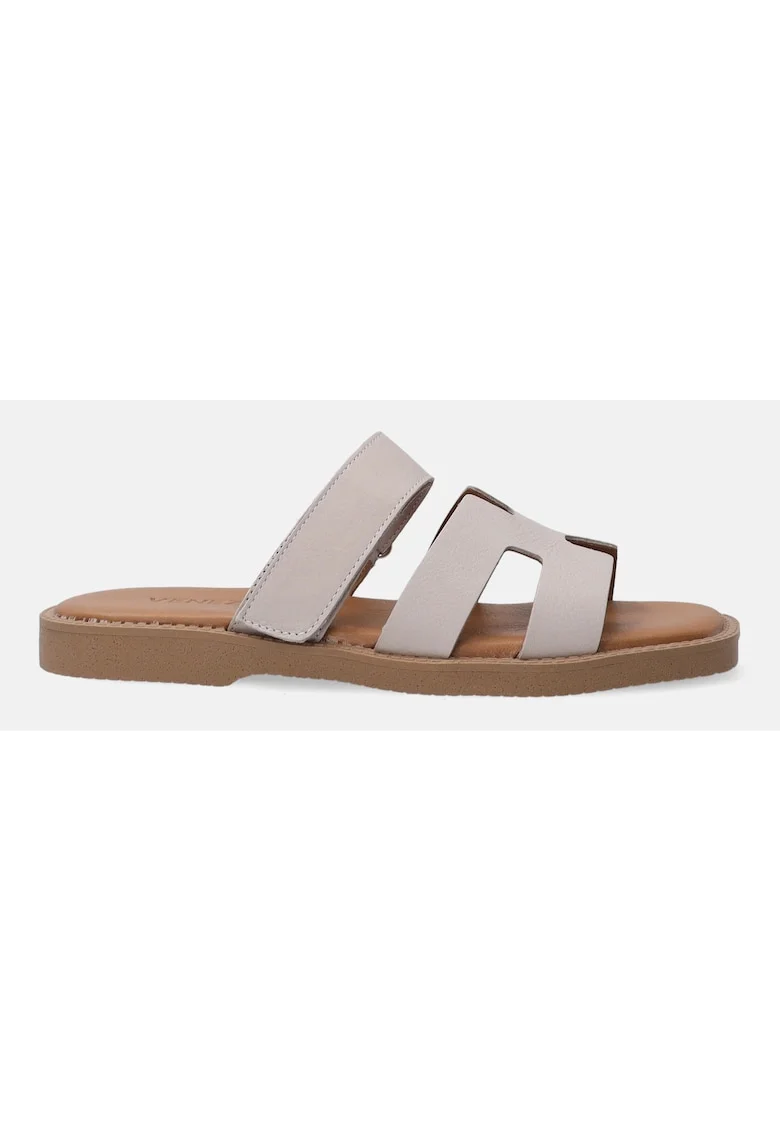 Papuci din piele naturala cu velcro