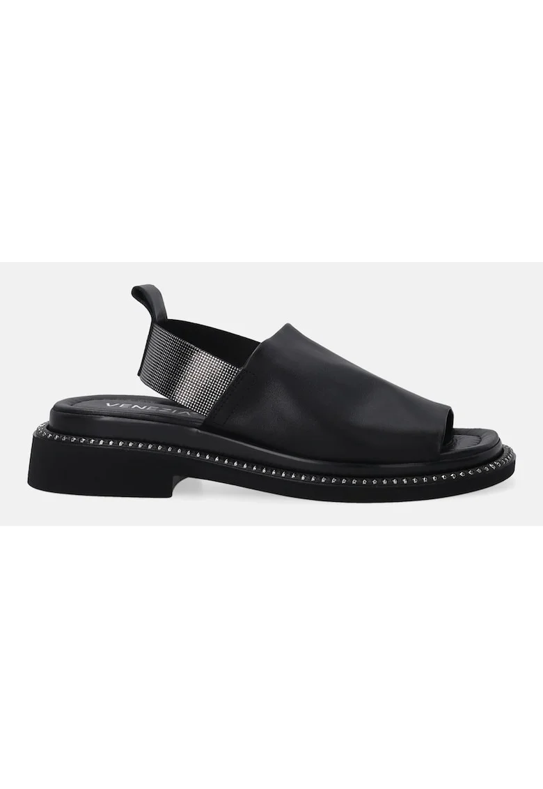 Sandale slingback din piele cu nituri