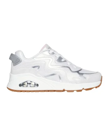 Pantofi sport cu garnituri metalizate, Gri deschis/Alb optic/Caramel