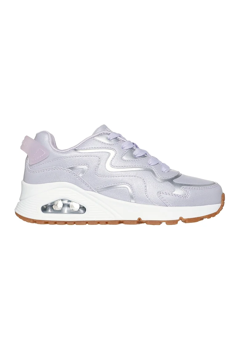 Pantofi sport cu garnituri metalizate, Albastru prafuit/Alb optic/Caramel