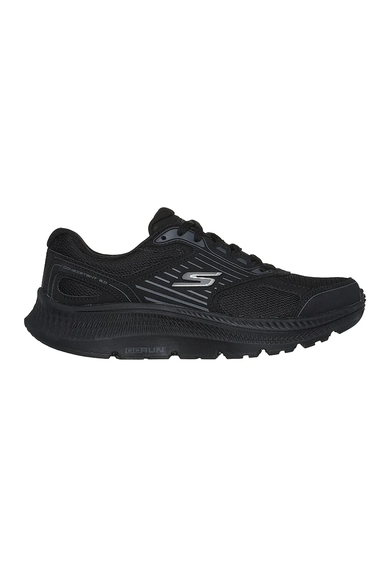 Pantofi sport Go Run Consistent 2.0 - Advan din material textil cu garnituri de piele, Negru