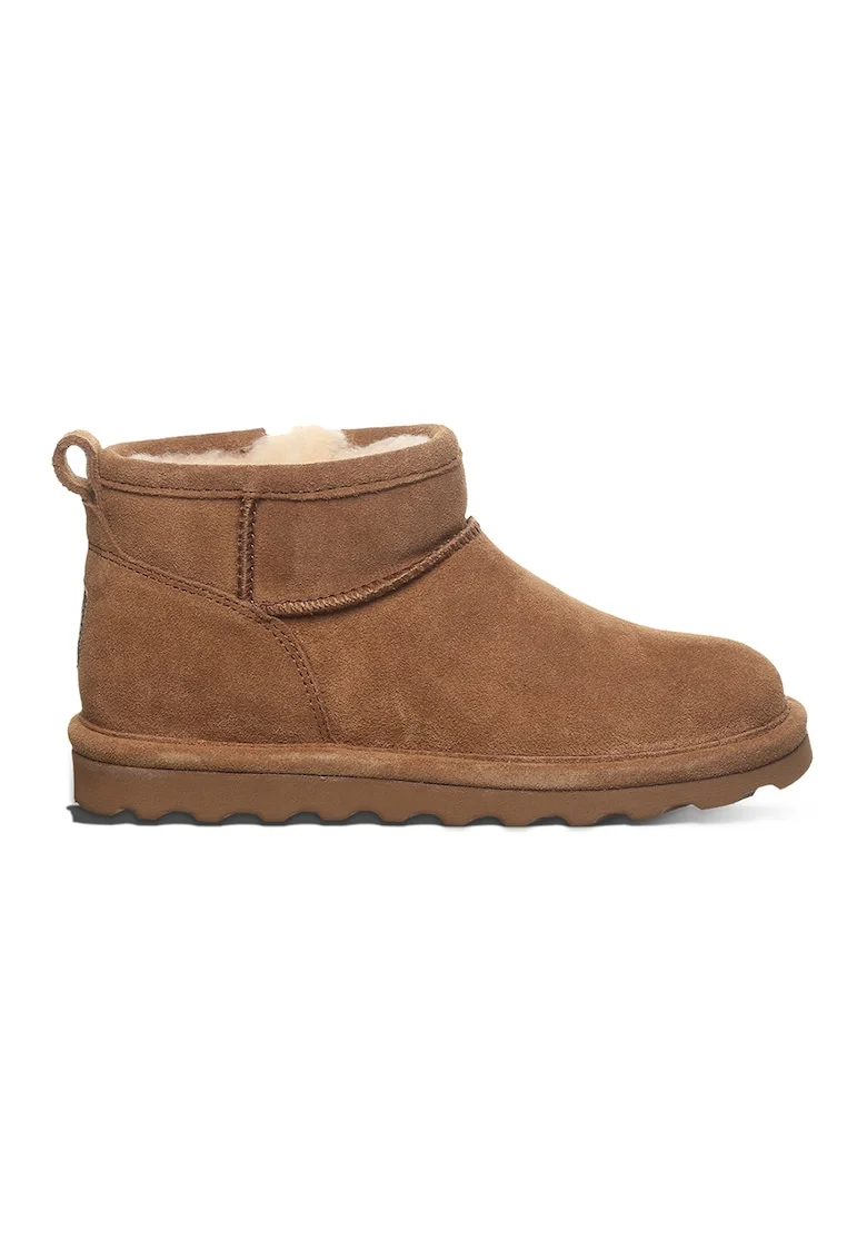 Ghete pull-on de piele intoarsa, Caramel