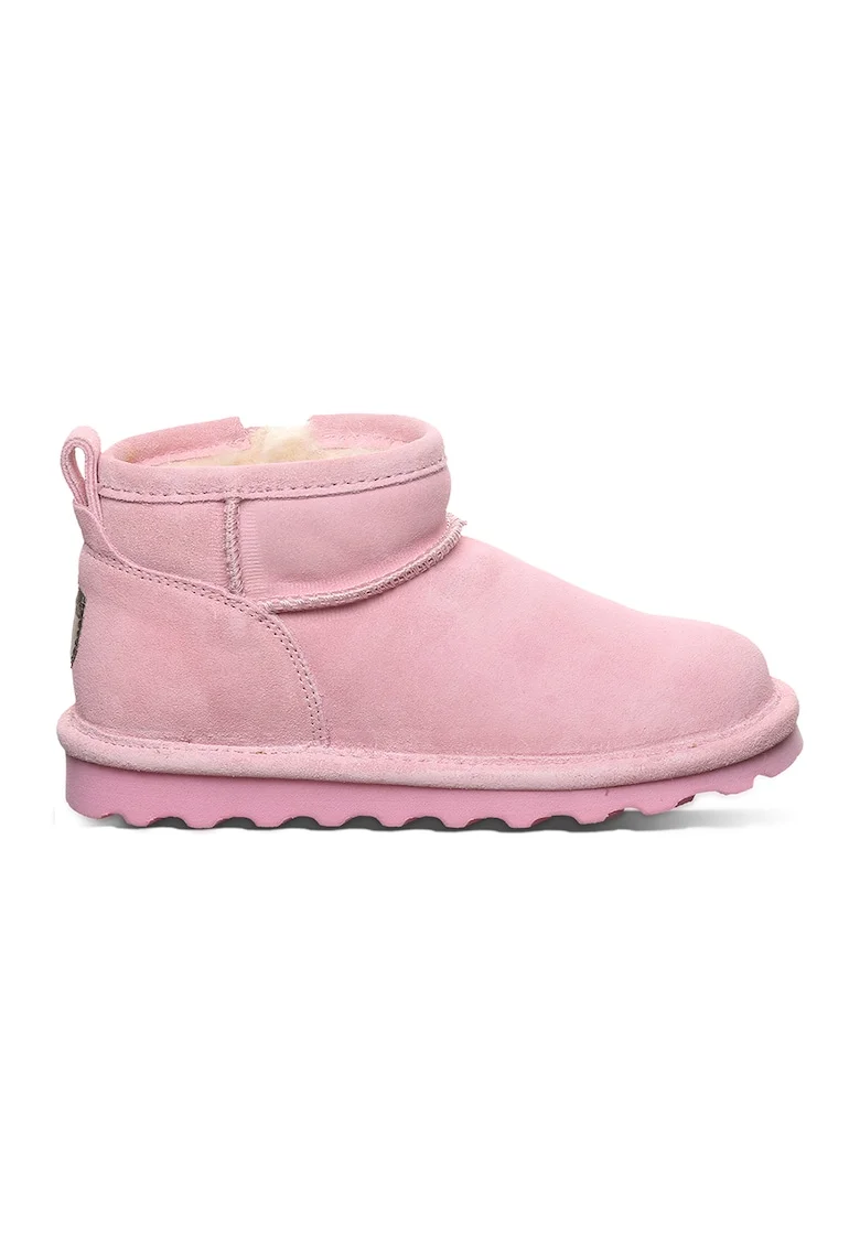 Ghete pull-on de piele intoarsa, Roz