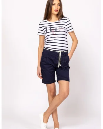 Pantaloni scurti cu terminatii rulate, Bleumarin