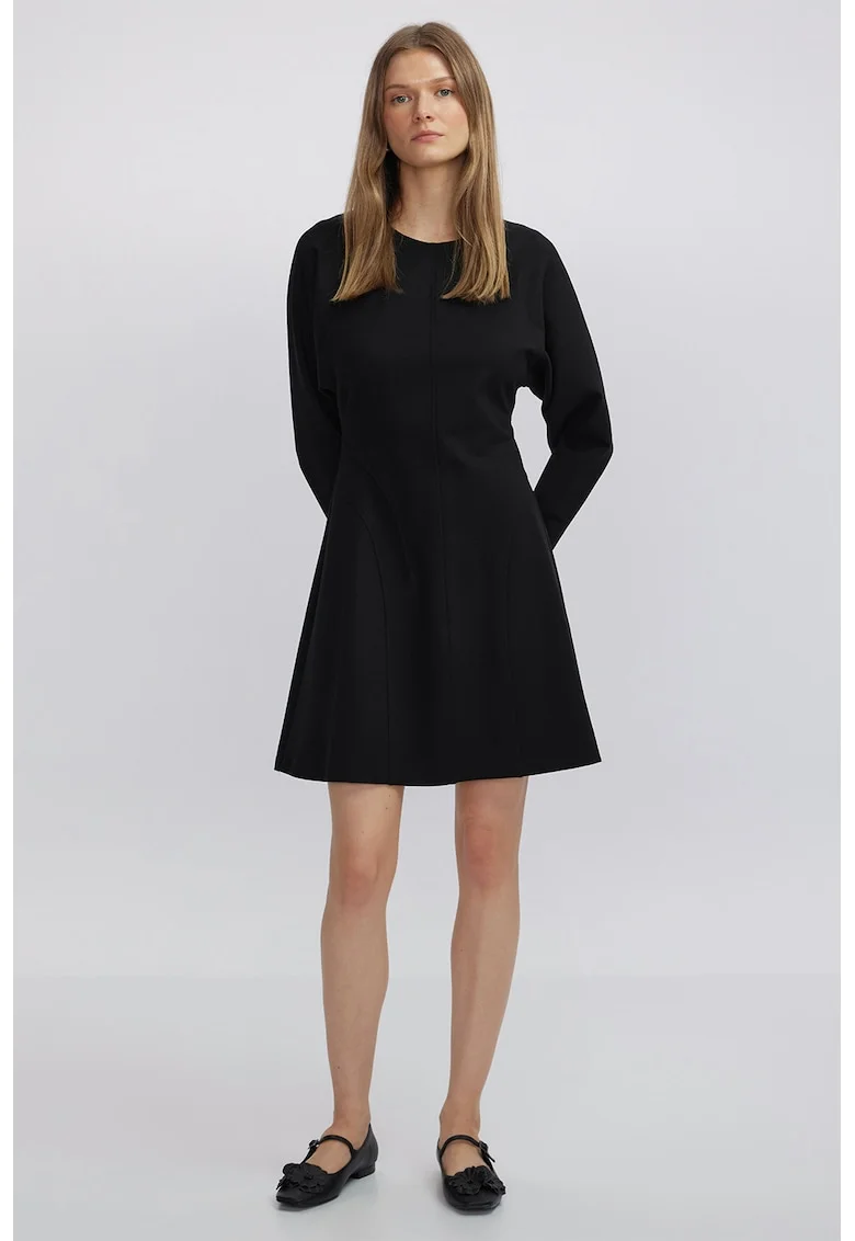 Rochie scurta cu croiala in A, Negru