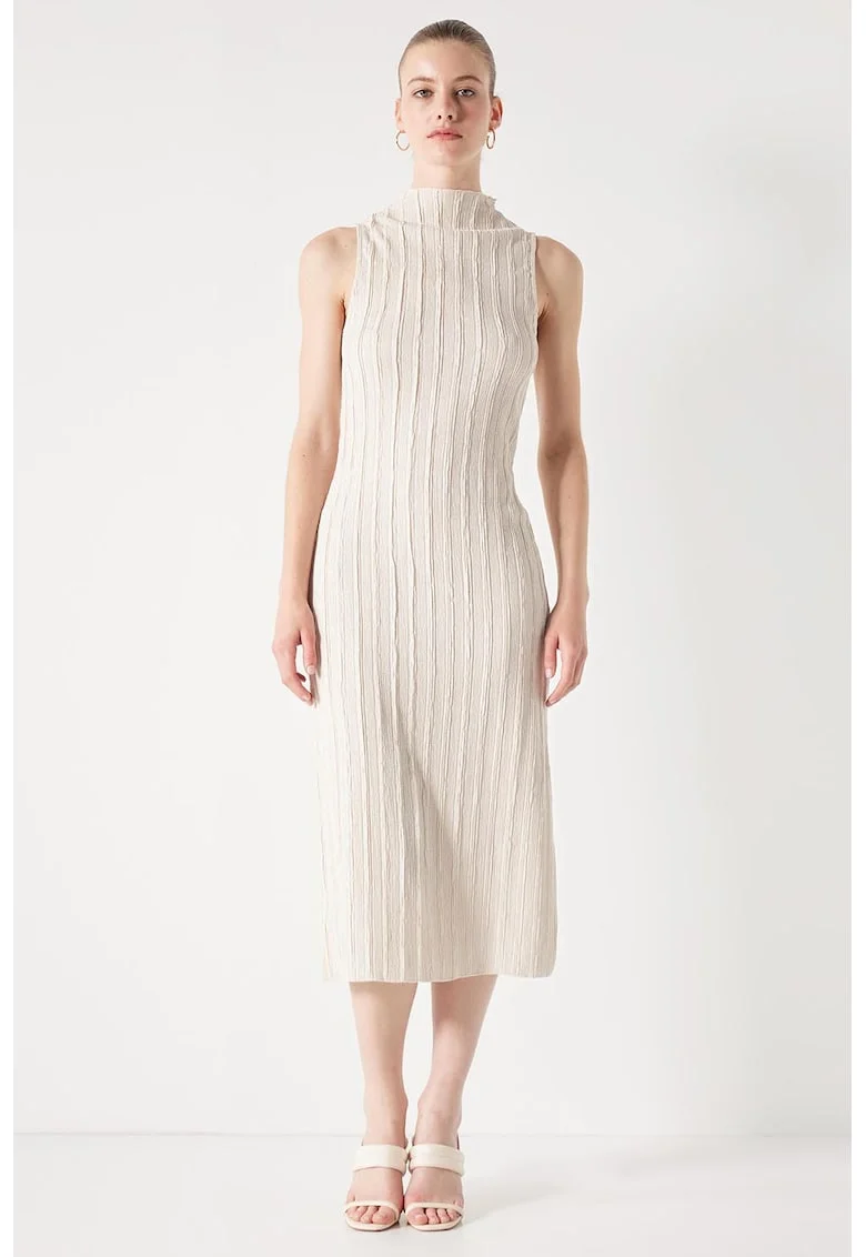 Rochie midi striata, Maro nisip