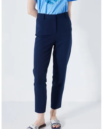 Pantaloni cu talie inalta, Bleumarin