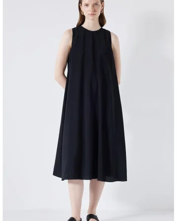 Rochie midi evazata, Negru