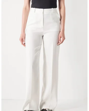 Pantaloni evazati cu buzunare, Alb