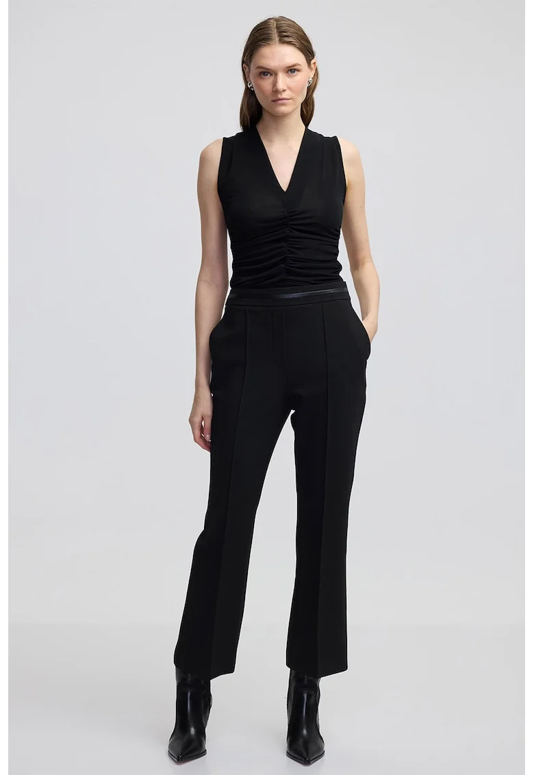 Pantaloni capri regular fit, Negru