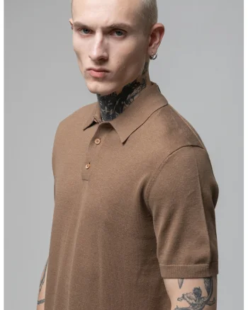 Tricou polo cu model uni, Kaki