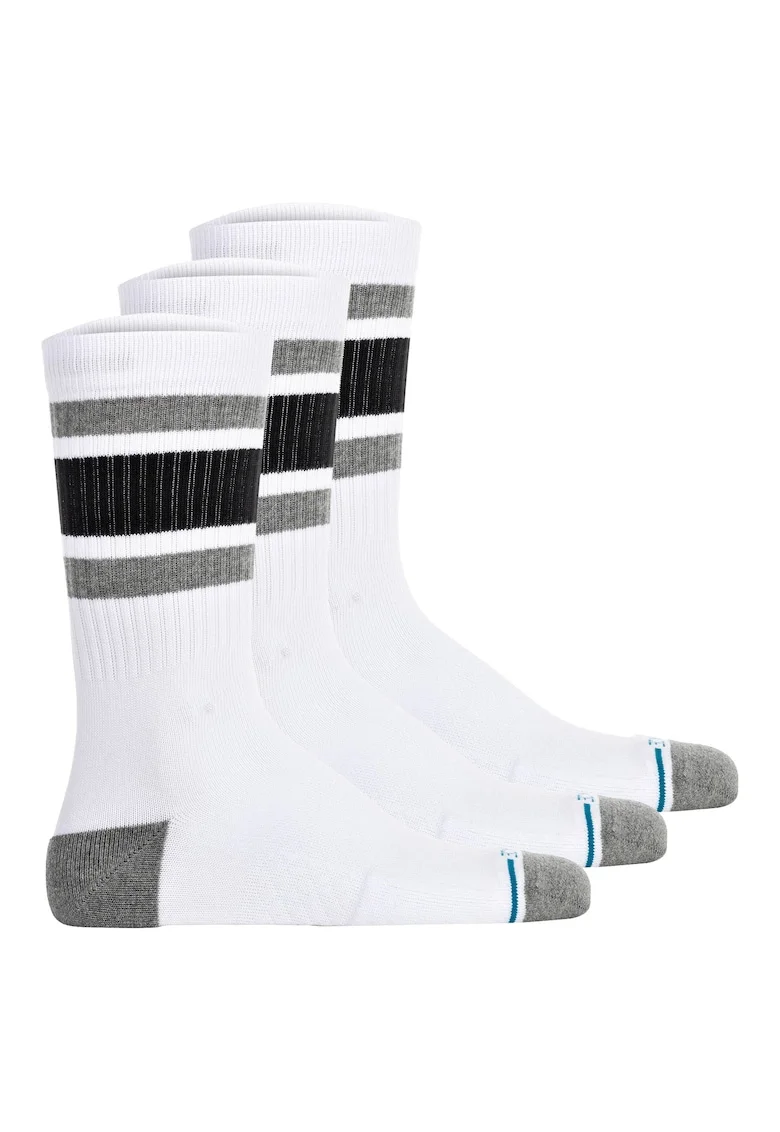 Set de sosete lungi unisex - 3 perechi, Alb/Negru/Gri