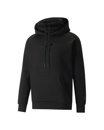 Hanorac din amestec de bumbac cu logo cauciucat, Negru