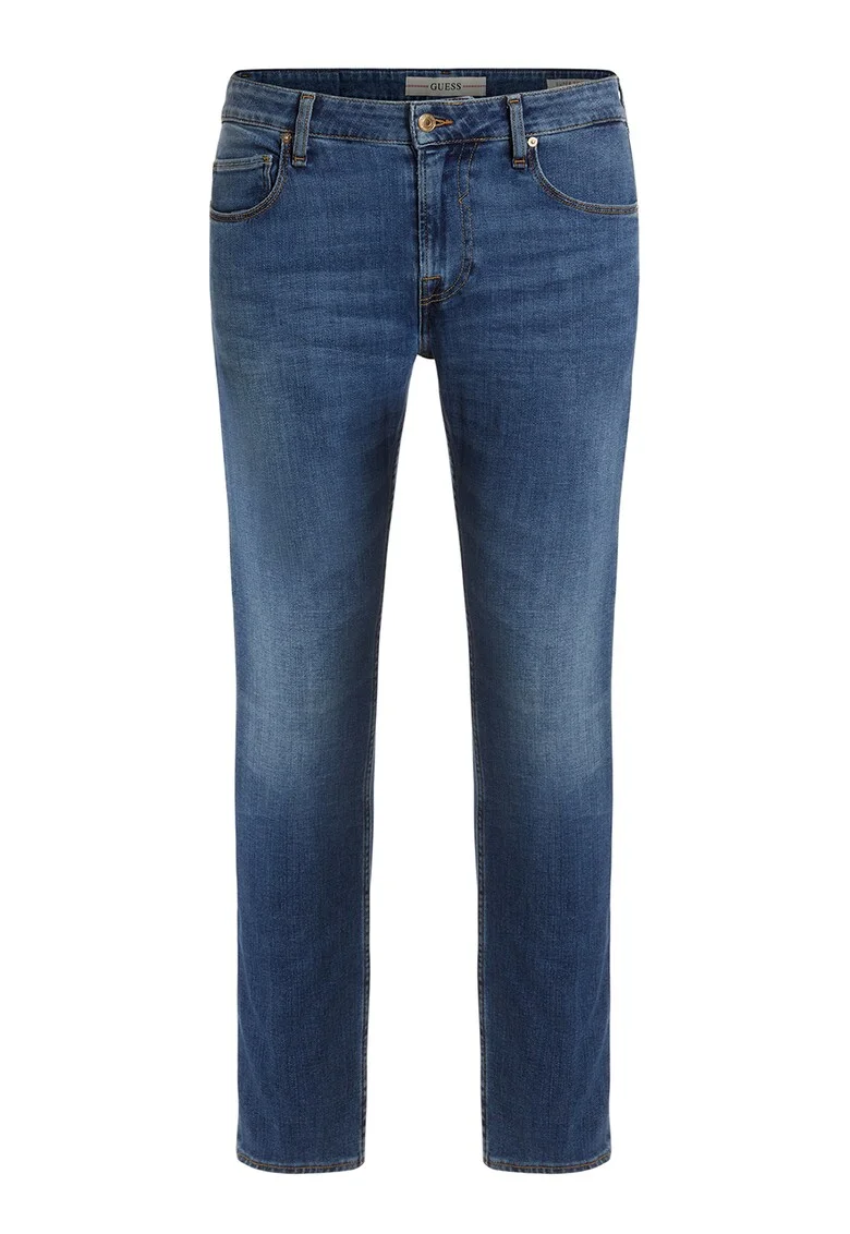 Blugi super skinny cu model uni, Bleumarin