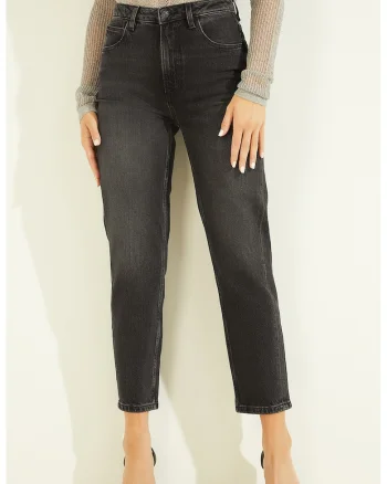 Blugi crop mom fit, Gri inchis