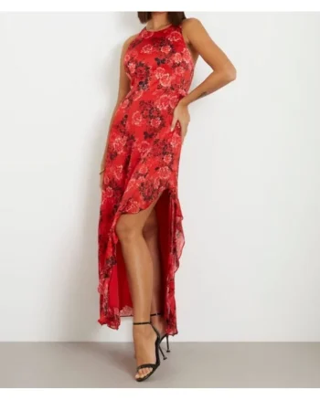 Rochie  dama, material poliester, culoare rosu, Rosu
