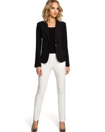 Blazer elegant . Cu nasture. Poliester. Viscoza, Negru