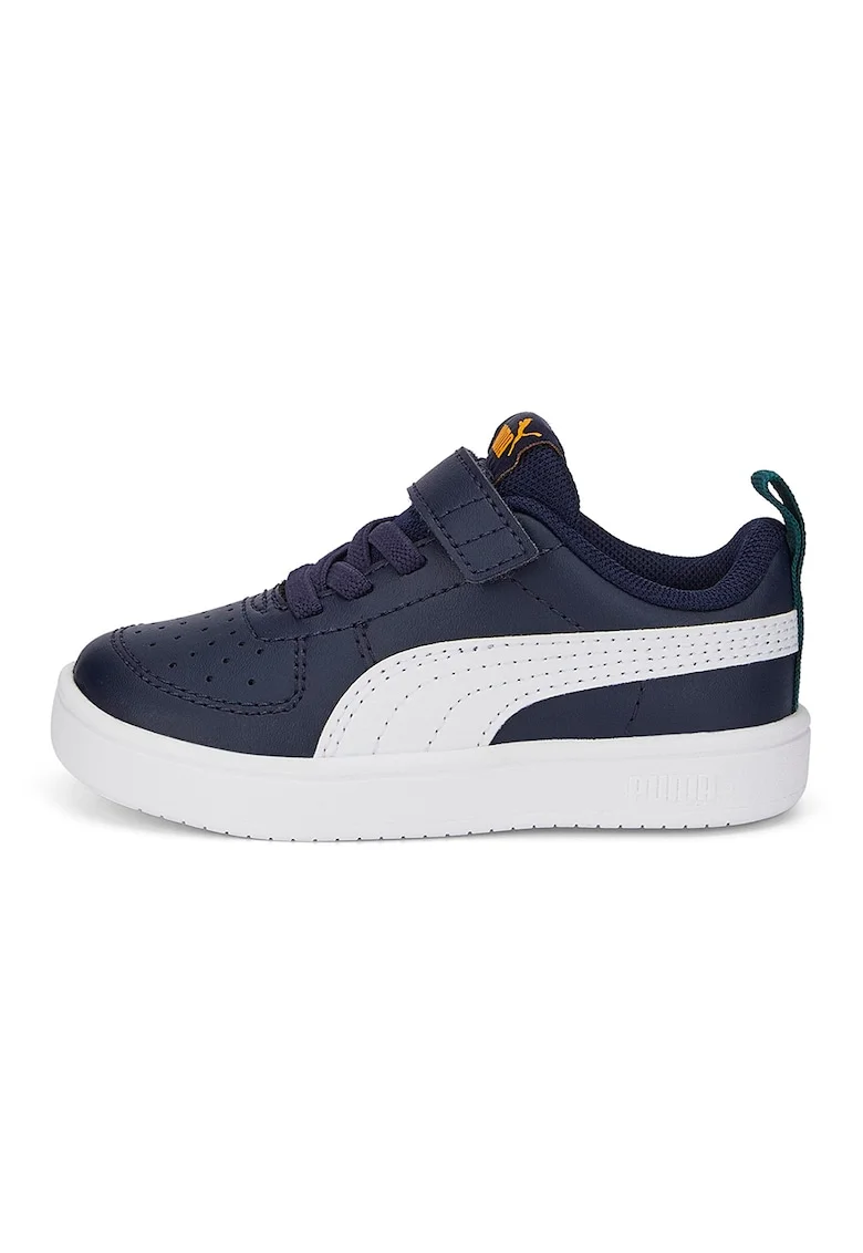 Pantofi sport unisex Rickie AC+ din piele ecologica cu inchidere velcro, Alb/Albastru ultramarin