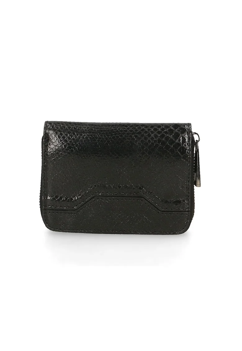 Portofel de piele cu aspect de piele de reptila 225679, Negru