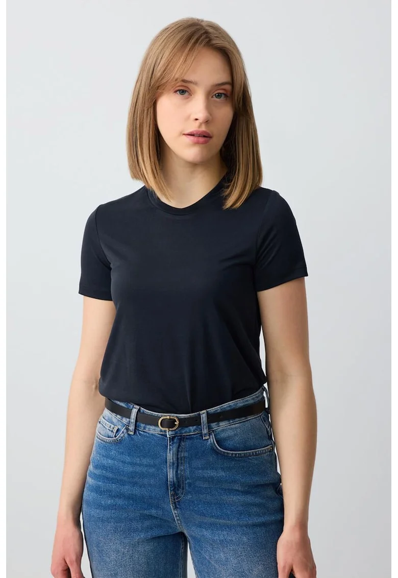 Tricou lejer din amestec de modal, Negru