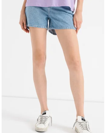 Blugi scurti relaxed fit, Albastru deschis