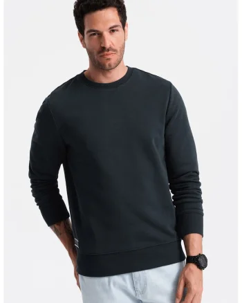 Bluza de trening din bumbac cu model uni, Negru
