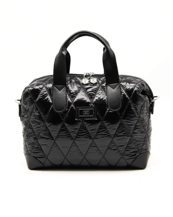 Geanta duffle cu logo, Negru, Negru, 22 x 32 x 12 cm