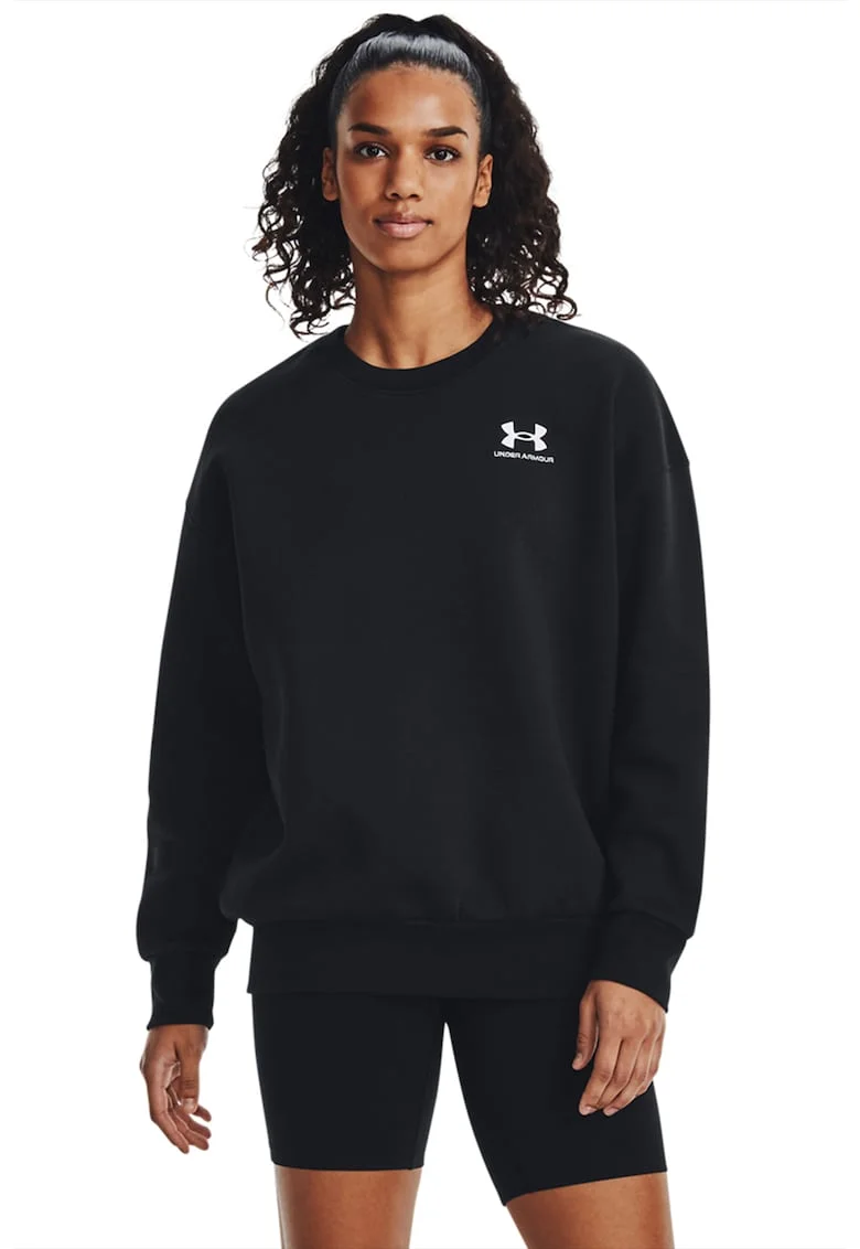 Bluza de trening din fleece cu maneci cazute Icon, Negru stins