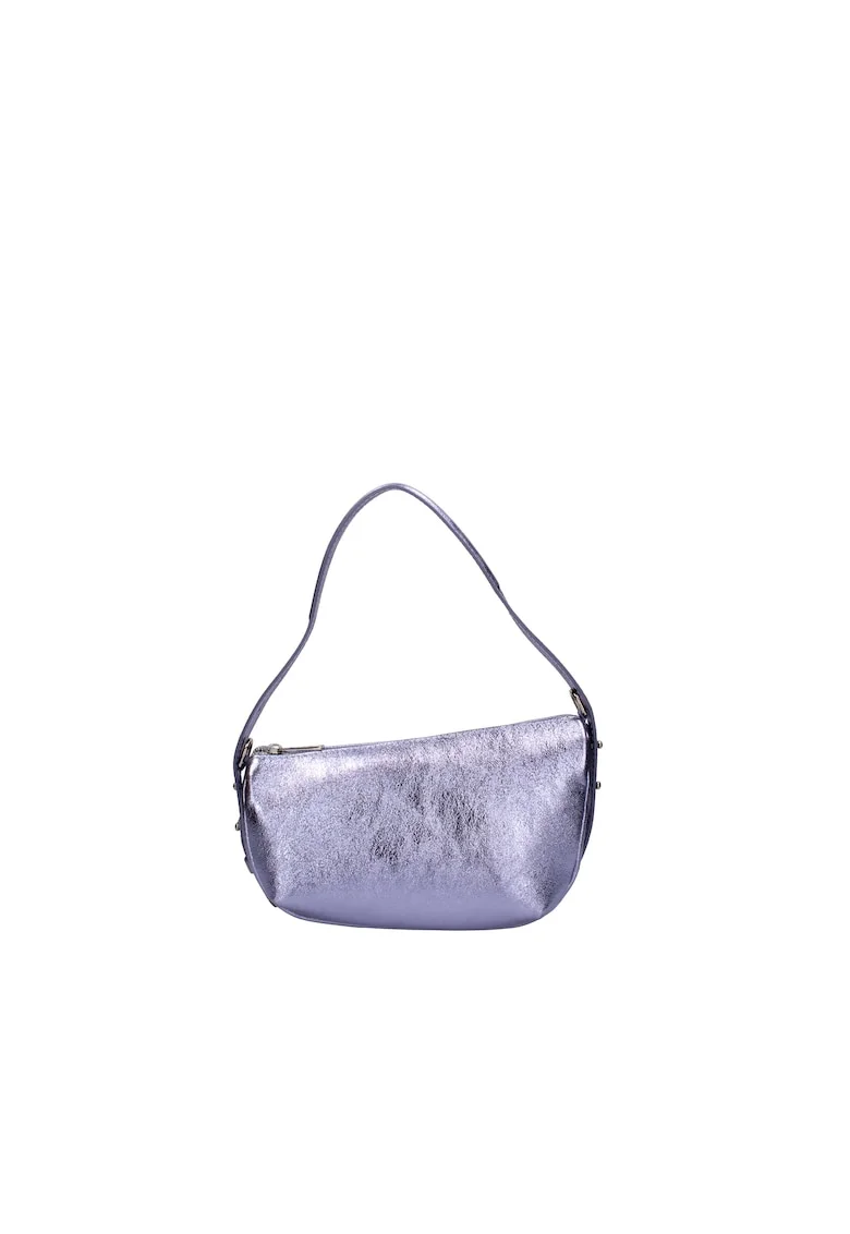 Geanta de piele cu barete detasabile, Violet prafuit