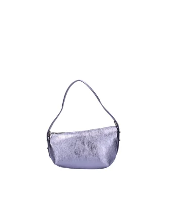 Geanta de piele cu barete detasabile, Violet prafuit