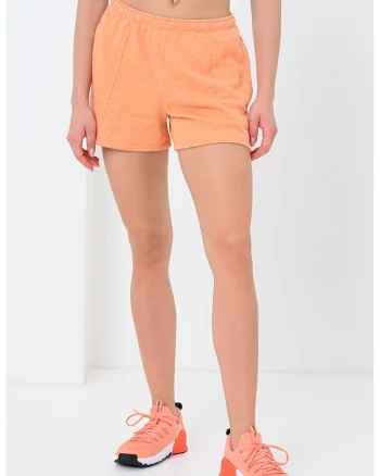 Pantaloni scurti cu detaliu logo, Portocaliu deschis
