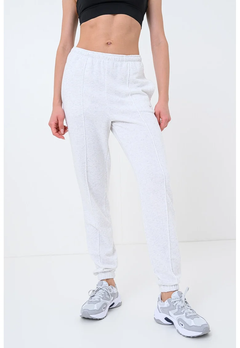 Pantaloni de trening din amestec de bumbac cu buzunzare laterale, Gri deschis/Alb murdar