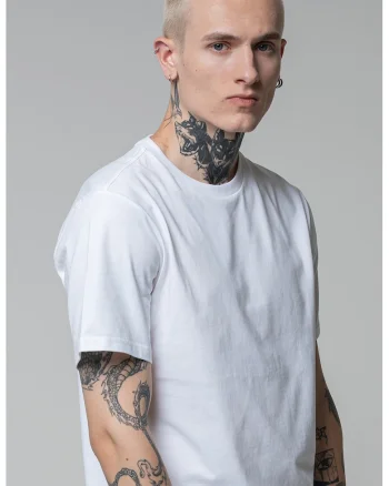 Tricou cu decolteu la baza gatului Cons, Alb optic