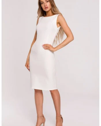 Rochie cu decolteu in spate, Negru, Ecru